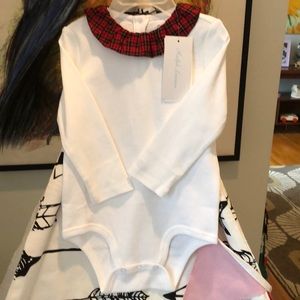 Ralph Lauren tartan collar long sleeve onesie